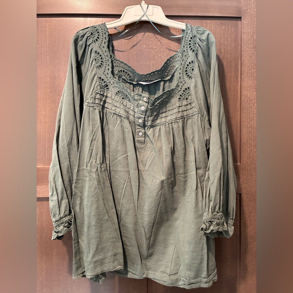 LC Lauren Conrad Olive Green Blouse